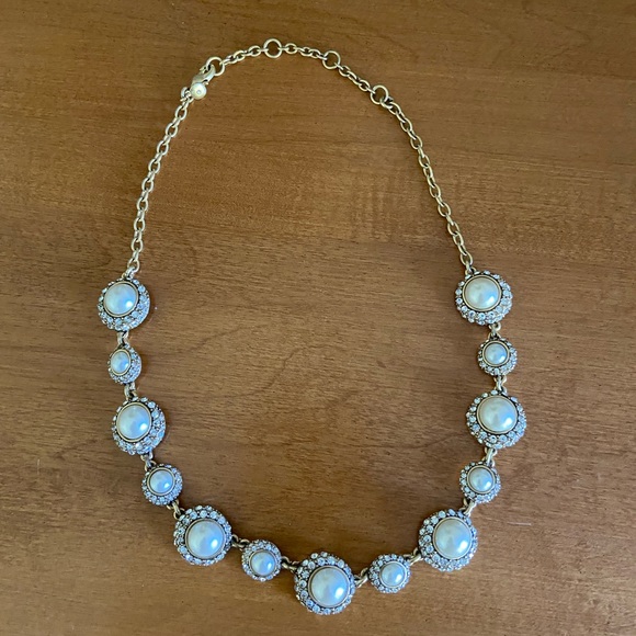 J Crew Gold Pearl and Crystal Necklace - Picture 6 of 6